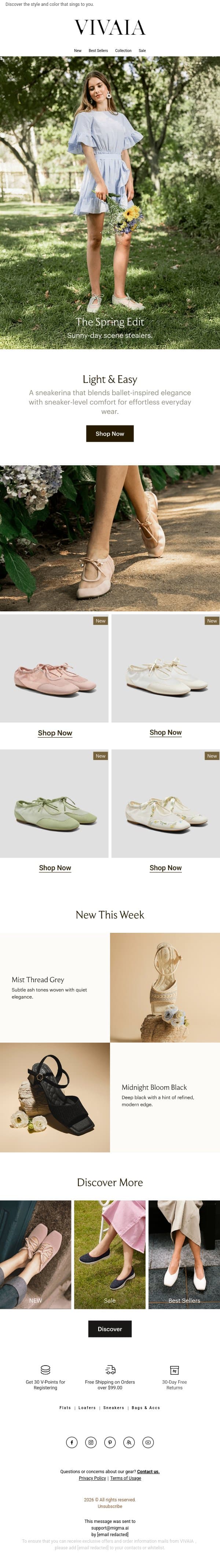 Just Dropped: New Arrivals You'll Love email from VIVAIA screenshot