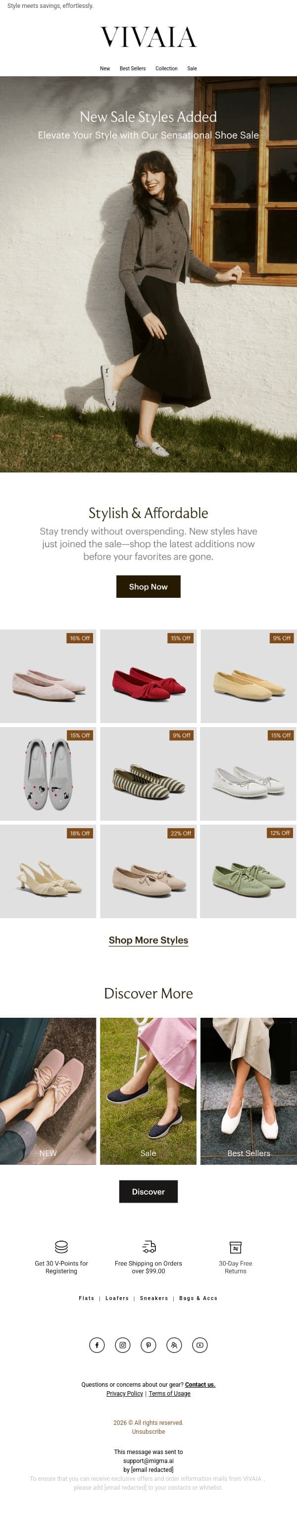 Sale Update: New Styles Just Added email from VIVAIA screenshot