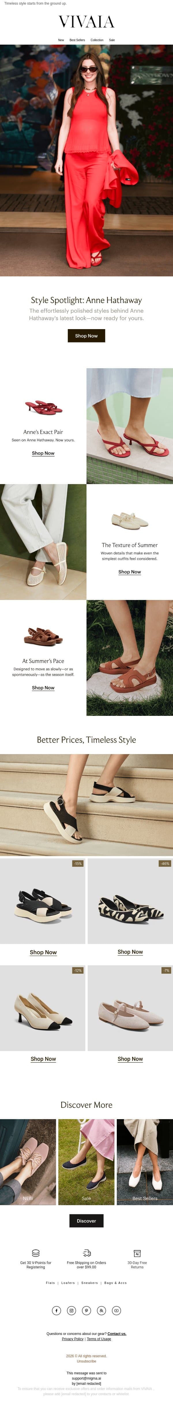 Inside the Anne Hathaway Effect | Sale email from VIVAIA screenshot
