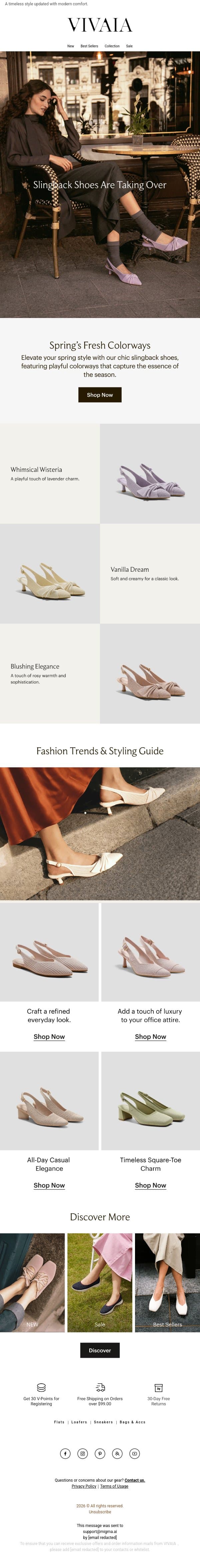 New Slingbacks: Mesh & Spring Colors🌷 email from VIVAIA screenshot