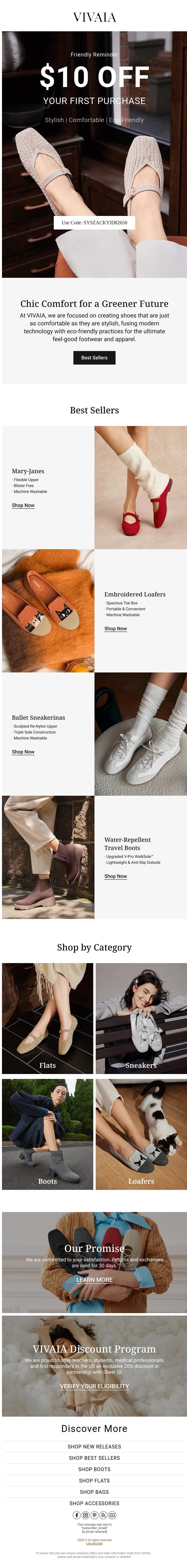 Open Me for Exclusive Offer email from VIVAIA screenshot