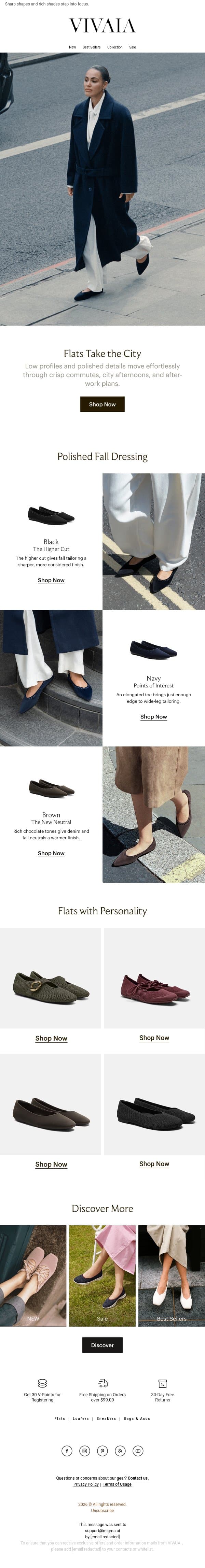 Fall's Flat-Out Favorites 🍂 email from VIVAIA screenshot