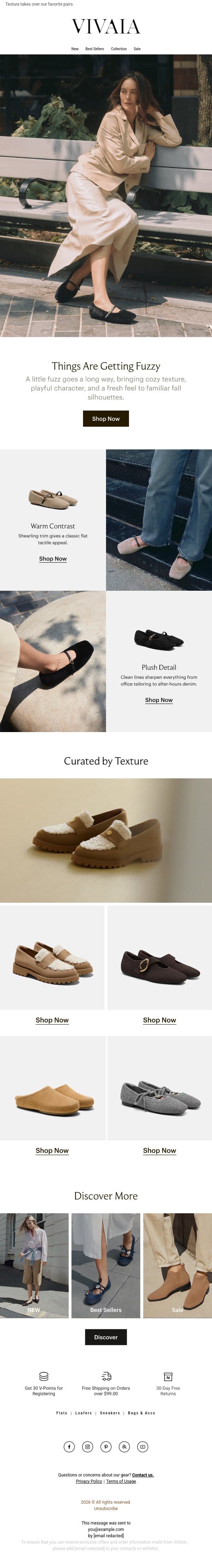 Trend: Ballet Flats Get Fuzzy🧸 email from VIVAIA screenshot