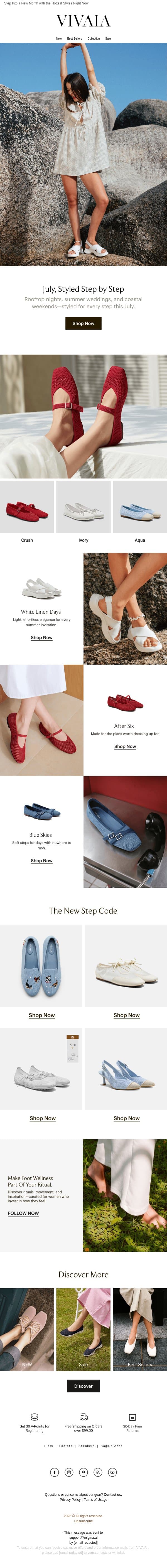 Indepence's Day Shop: The Hottest Step Right Now email from VIVAIA screenshot