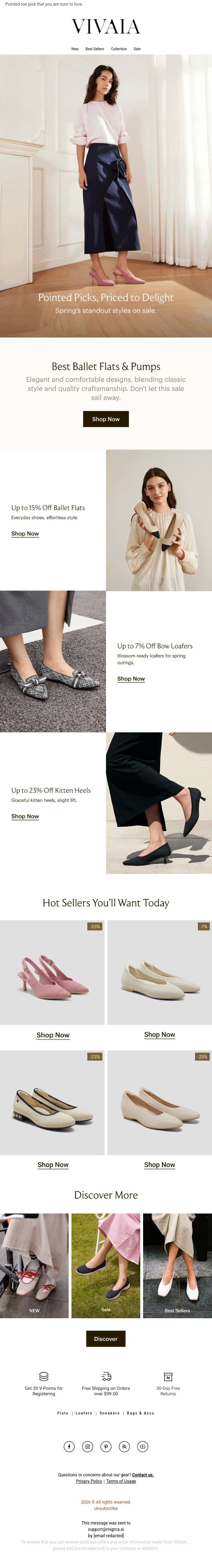✨This Sale Is on Point (Literally!) email from VIVAIA screenshot