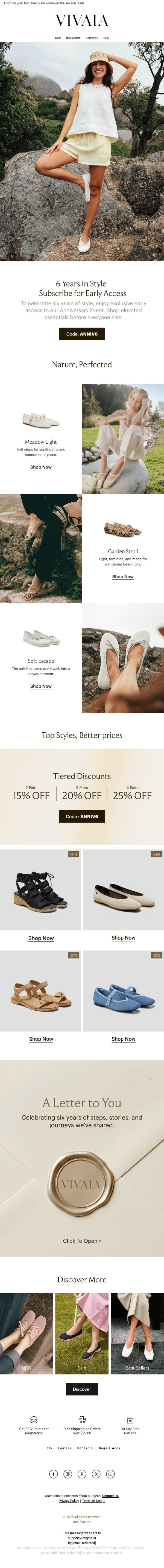 All Day, Naturally. Sale Inside. email from VIVAIA screenshot