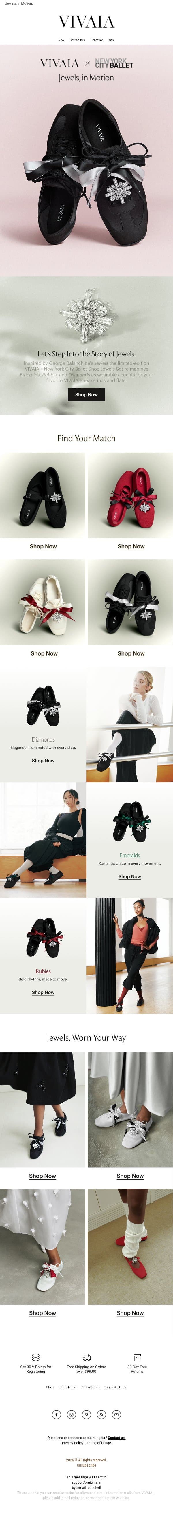 VIVAIA × New York City Ballet: Limited Edition email from VIVAIA screenshot