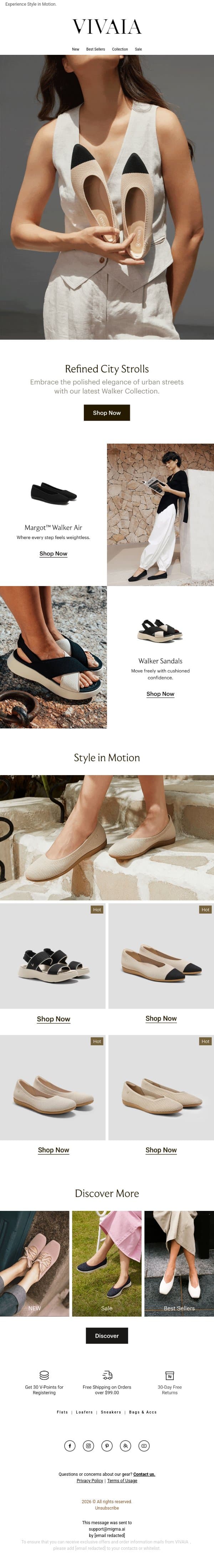 New City Walk Favorites email from VIVAIA screenshot