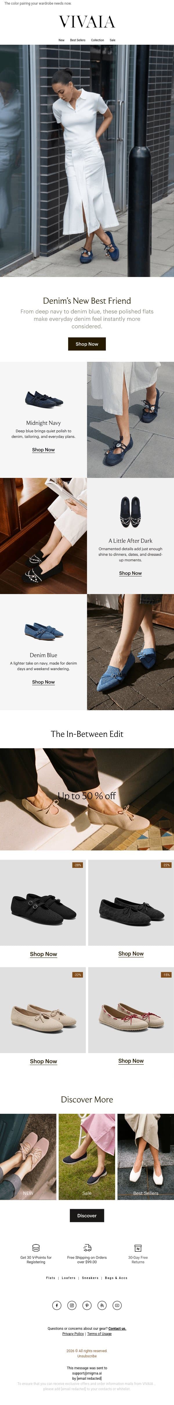 Navy Is Denim's New Neutral 💙 (Sale Inside!) email from VIVAIA screenshot
