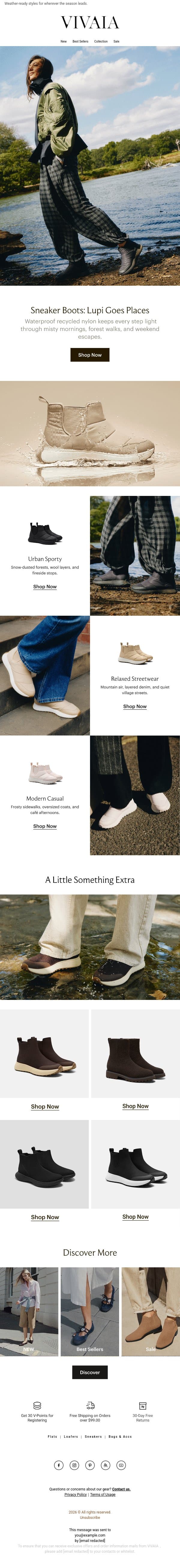 NEW: Sneaker Boots, Done Differently email from VIVAIA screenshot