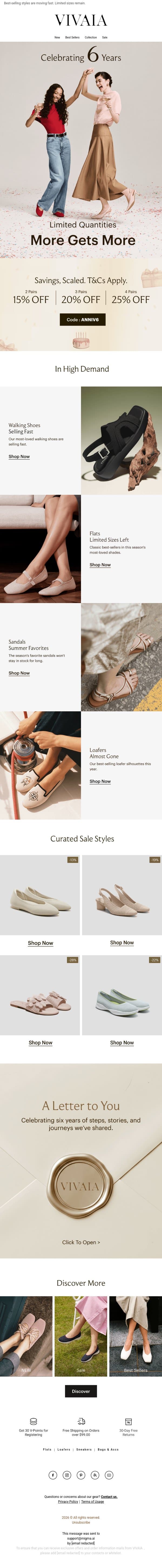 Our Biggest Sale Before Black Friday — Selling Fast email from VIVAIA screenshot