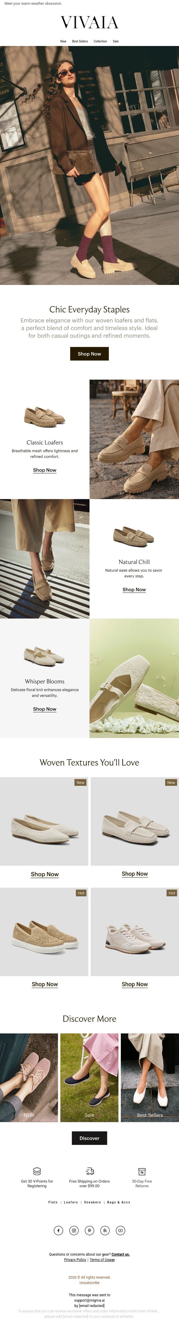 The Texture Edit | Welcome to Raffia Season! 🌿✨ email from VIVAIA screenshot