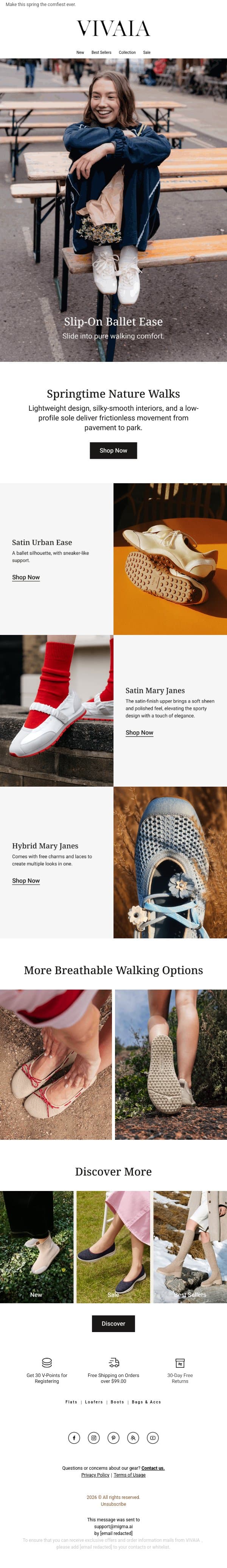 Move over, sneakers: The Ballet Flat has returned email from VIVAIA screenshot