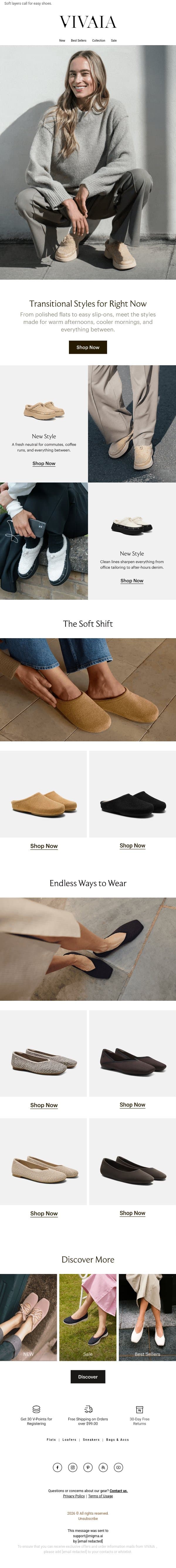 Wear Now. Love Into Fall🤎 email from VIVAIA screenshot