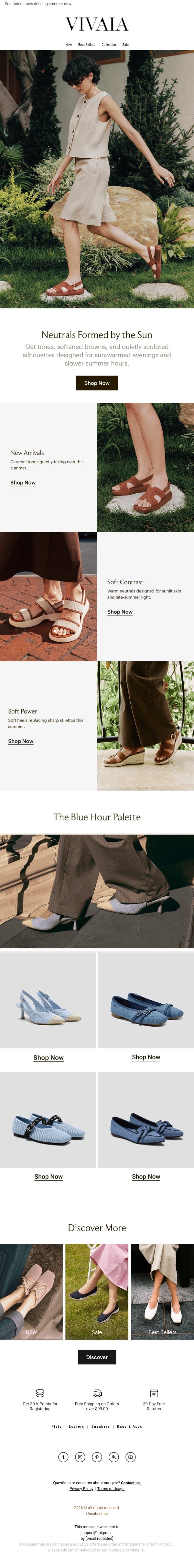 New In: The Colors Defining Summer Now email from VIVAIA screenshot