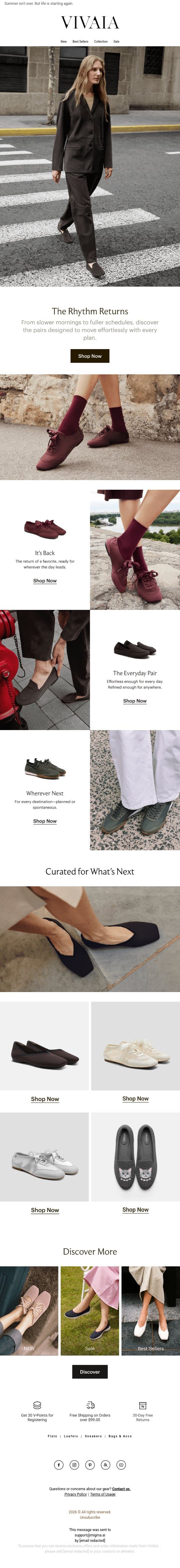 The Season Shifts. So Do You. email from VIVAIA screenshot