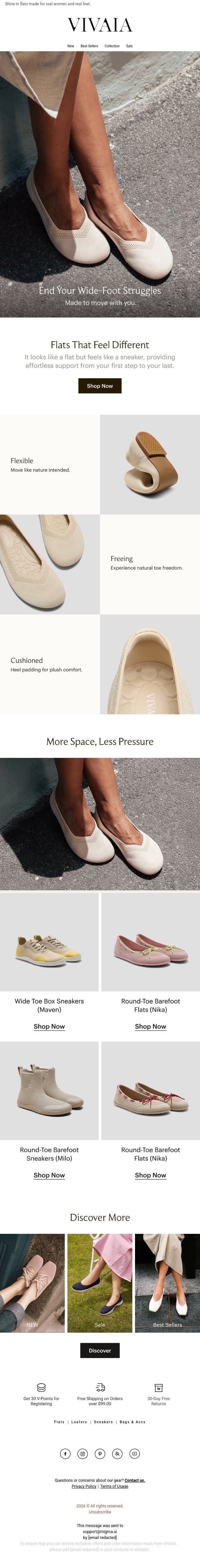 NEW IN: No Squeeze. Just Comfort. 😌 email from VIVAIA screenshot