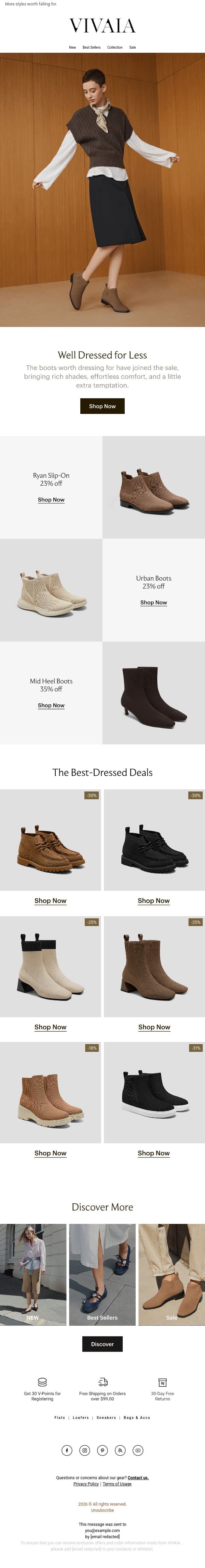 SALE: Can't-Miss Boots & Booties 👢 email from VIVAIA screenshot