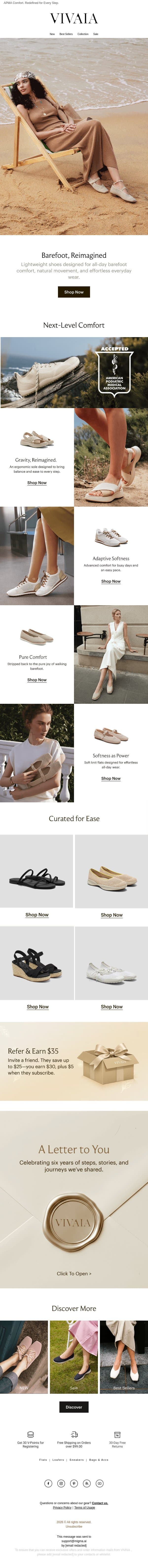 NEW STEP: No Squeeze. Just Ease. email from VIVAIA screenshot