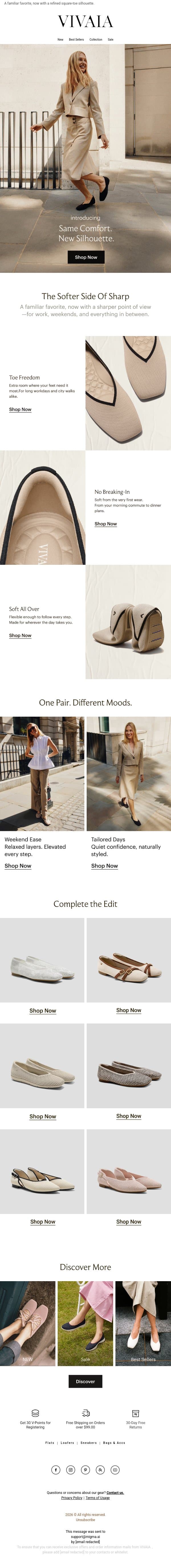 A Fresh Take on Our Most-Loved Styles. email from VIVAIA screenshot