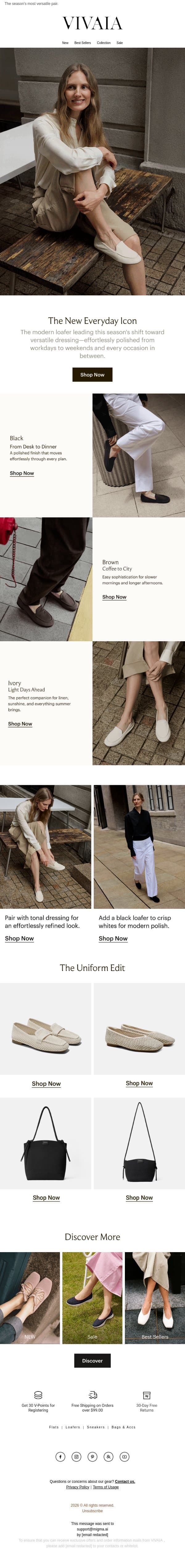 Just Dropped: The New Outfit Formula email from VIVAIA screenshot