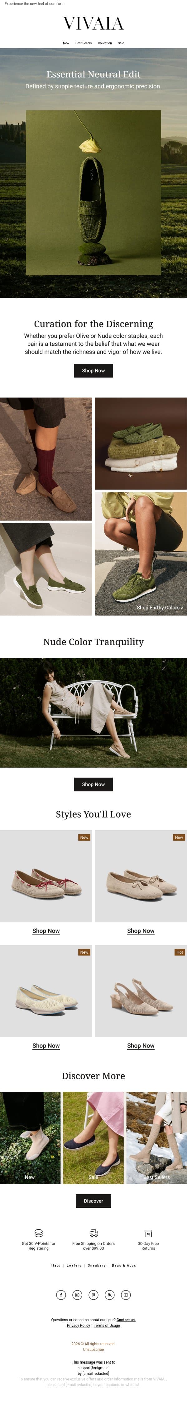 The New Neutrals email from VIVAIA screenshot
