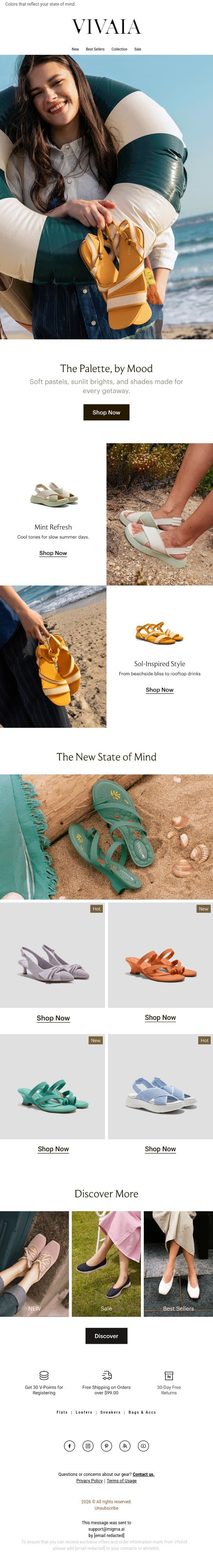 The Summer Palette, by Mood email from VIVAIA screenshot