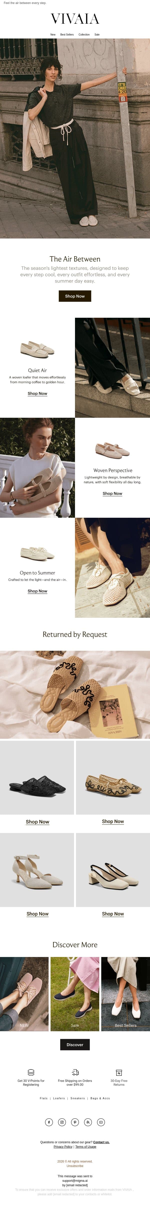 Barely There. Fully Summer. | Summer Returns email from VIVAIA screenshot