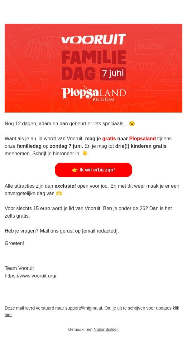 adam, nog 12 dagen email from Vooruit screenshot