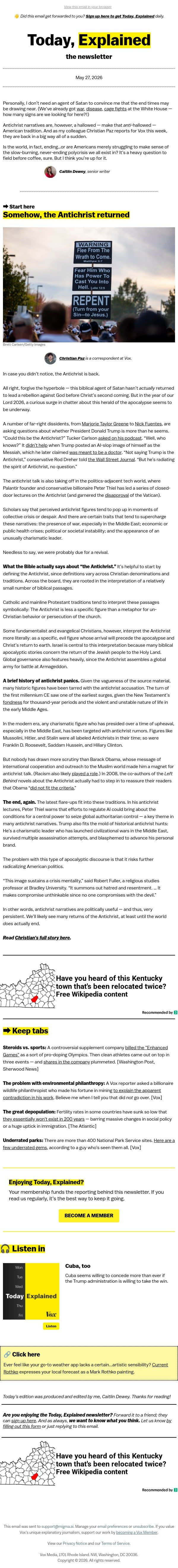Every generation gets its Antichrist email from Vox screenshot