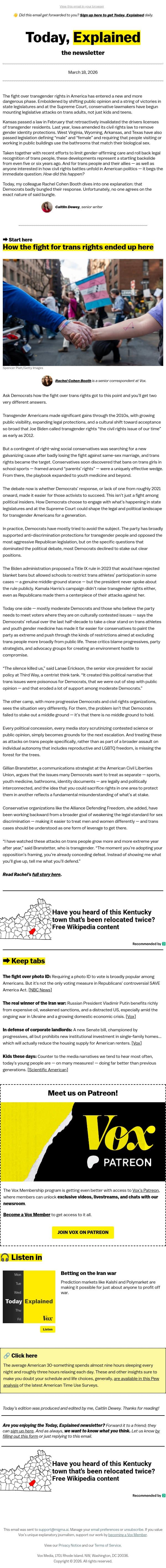 The new fight over trans rights email from Vox screenshot