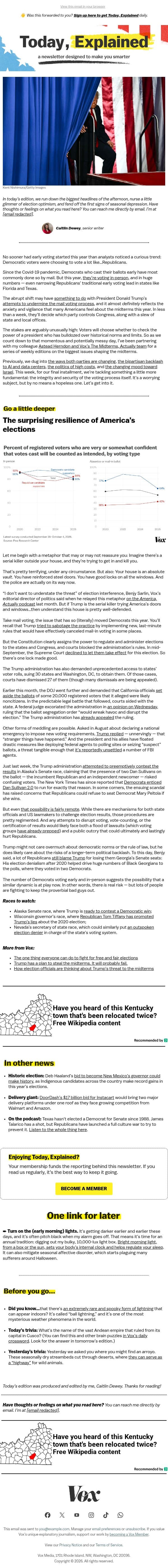 The case for a little election optimism email from Vox screenshot