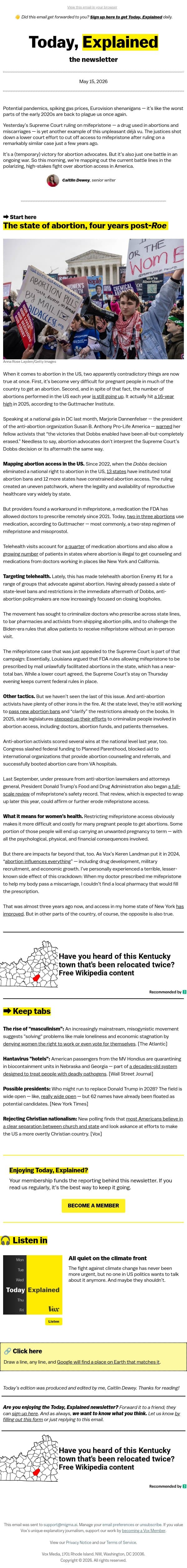 The next abortion battle email from Vox screenshot
