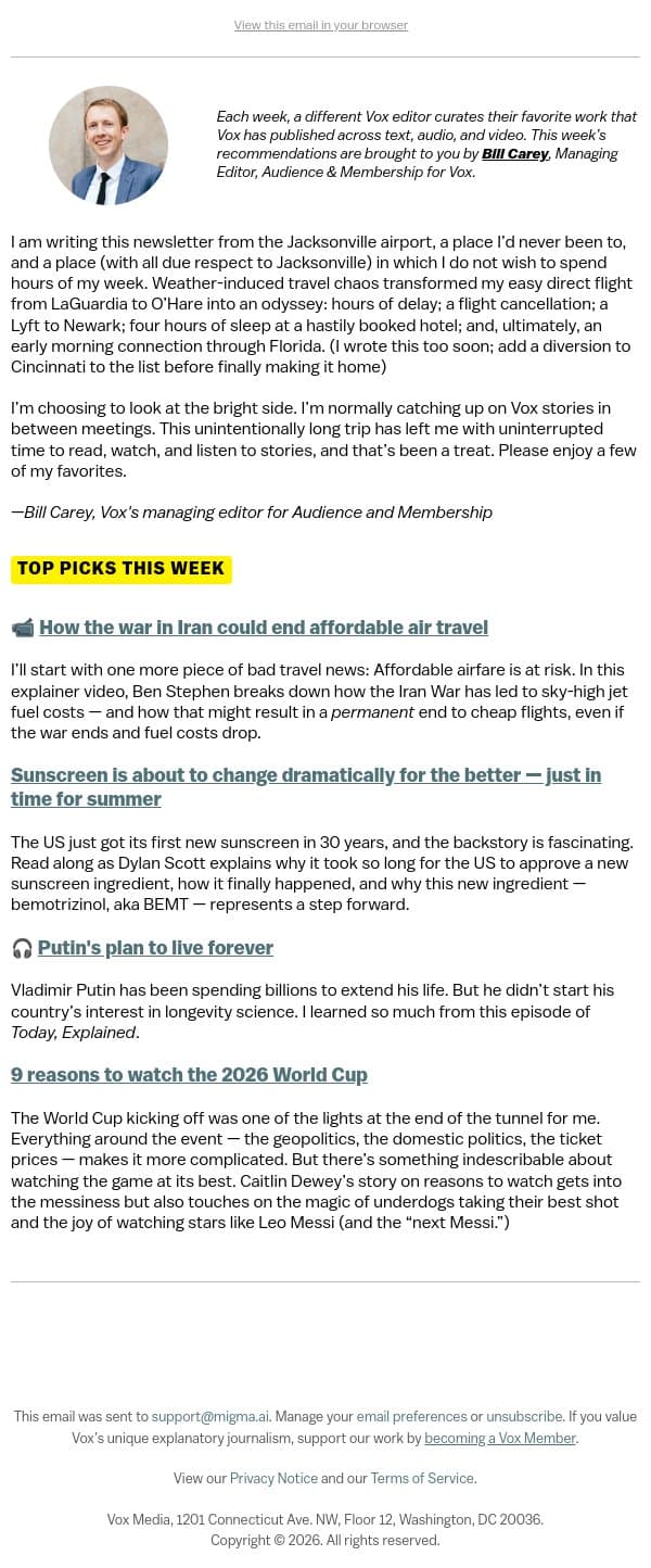 Putin's plan to live forever email from Vox screenshot