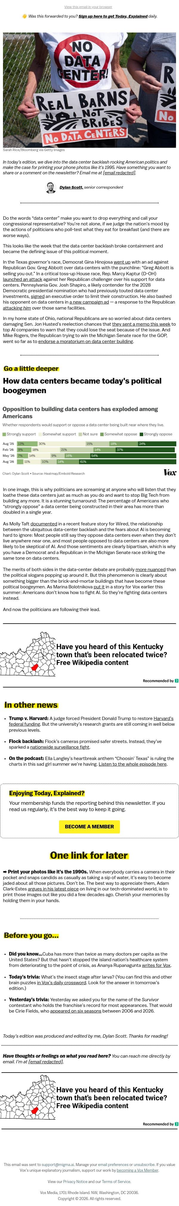 The week the data center backlash exploded email from Vox screenshot