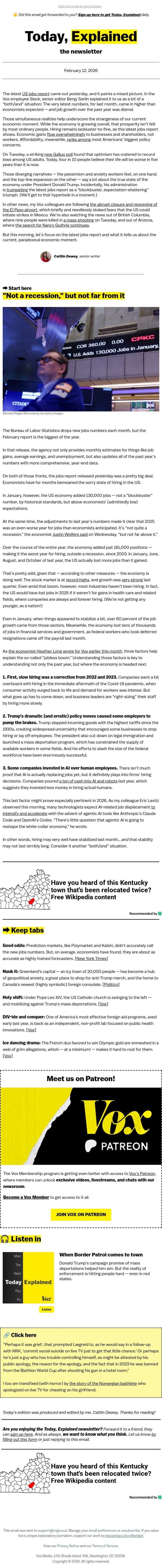 2025 was a dismal year for jobs email from Vox screenshot