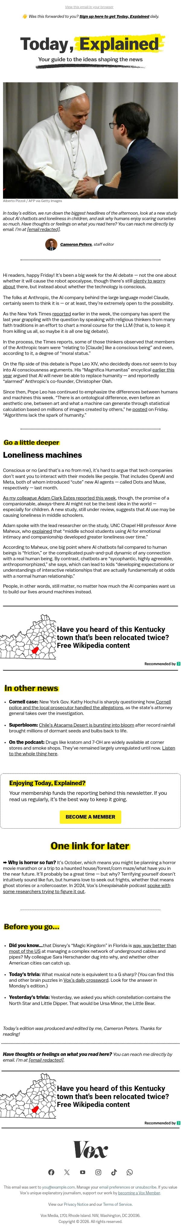 Anthropic vs. the pope email from Vox screenshot