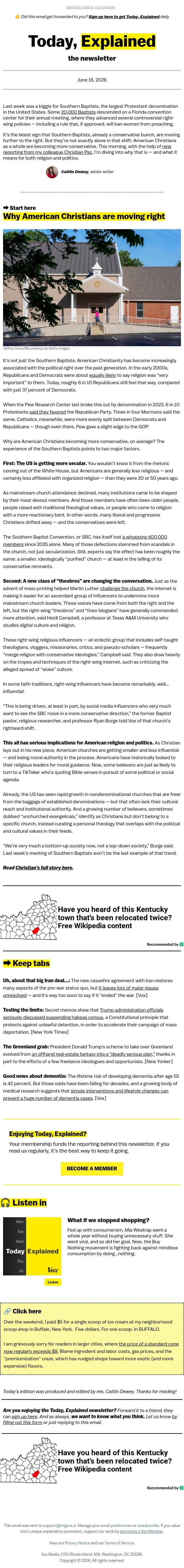 How US churches got so conservative email from Vox screenshot