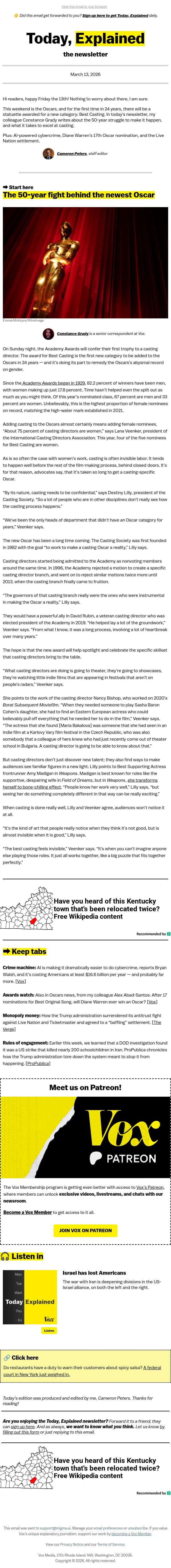 The 50-year fight behind the newest Oscar email from Vox screenshot