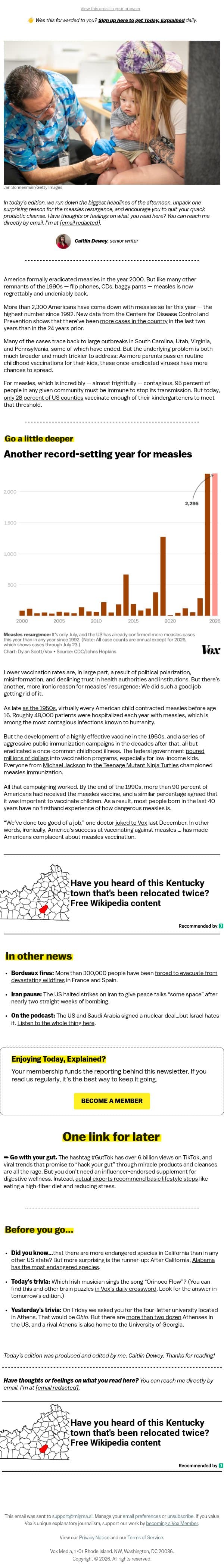 The worst year for measles in a generation email from Vox screenshot