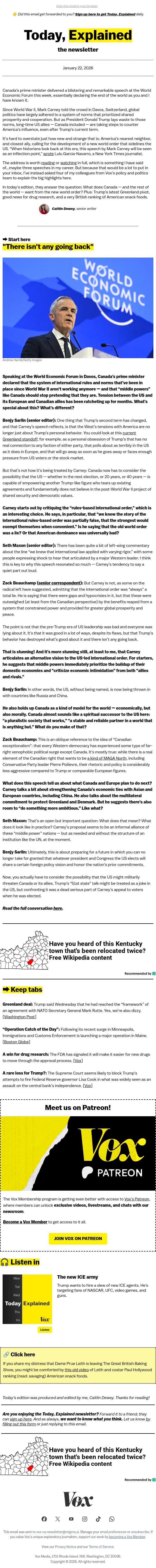 The end of the world as we know it email from Vox screenshot
