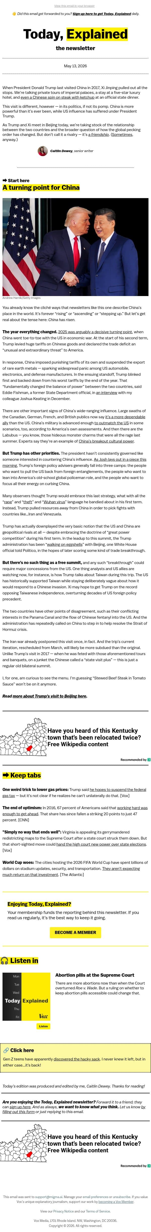 A turning point for China email from Vox screenshot