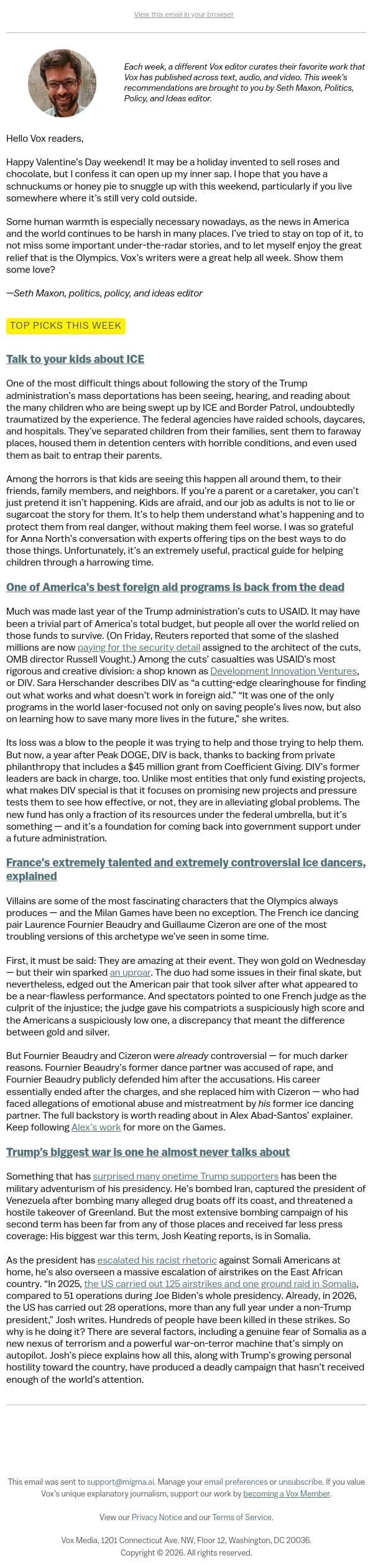 One of America’s best foreign aid programs is back from the dead email from Vox screenshot