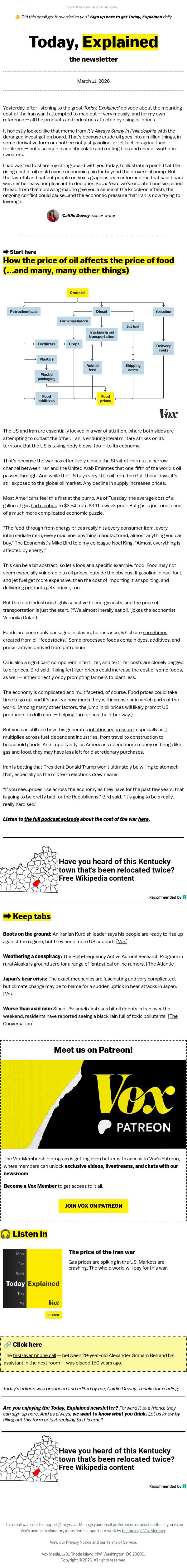 The hidden price of the Iran war email from Vox screenshot