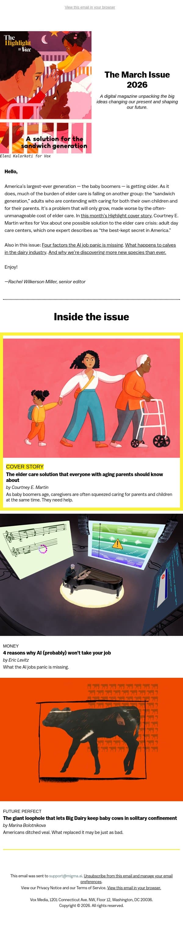 A solution for the sandwich generation email from Vox screenshot