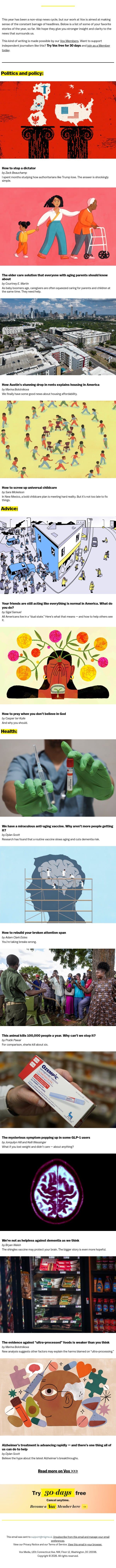 Your favorite stories of the year (so far) email from Vox screenshot