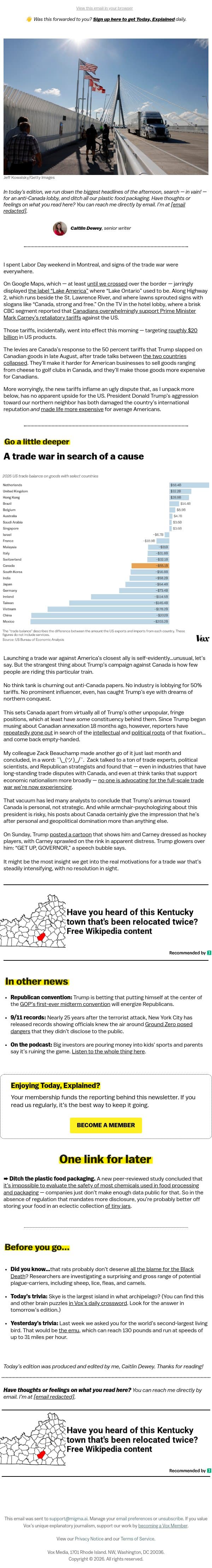 The weirdest thing about Trump’s trade war email from Vox screenshot