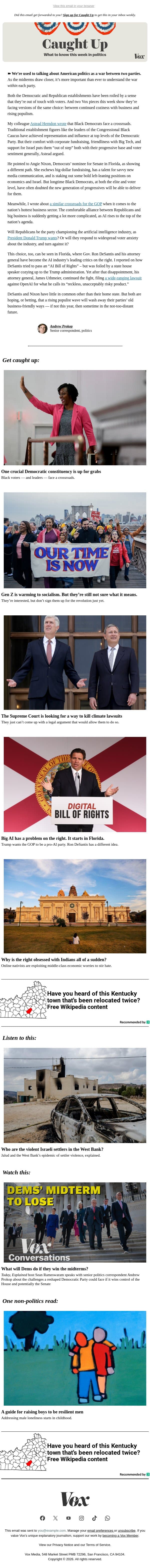 Is Florida the future of politics? email from Vox screenshot