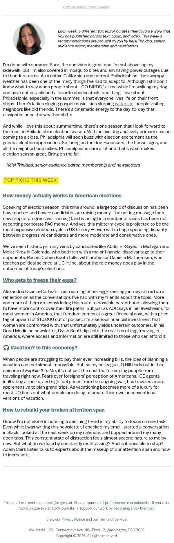 How to rebuild your broken attention span email from Vox screenshot