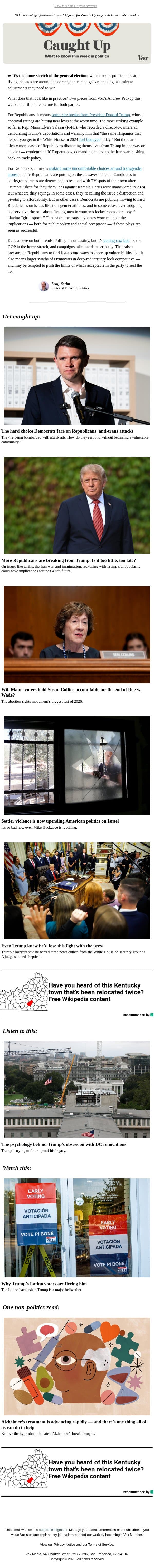 A midterm pivot point email from Vox screenshot